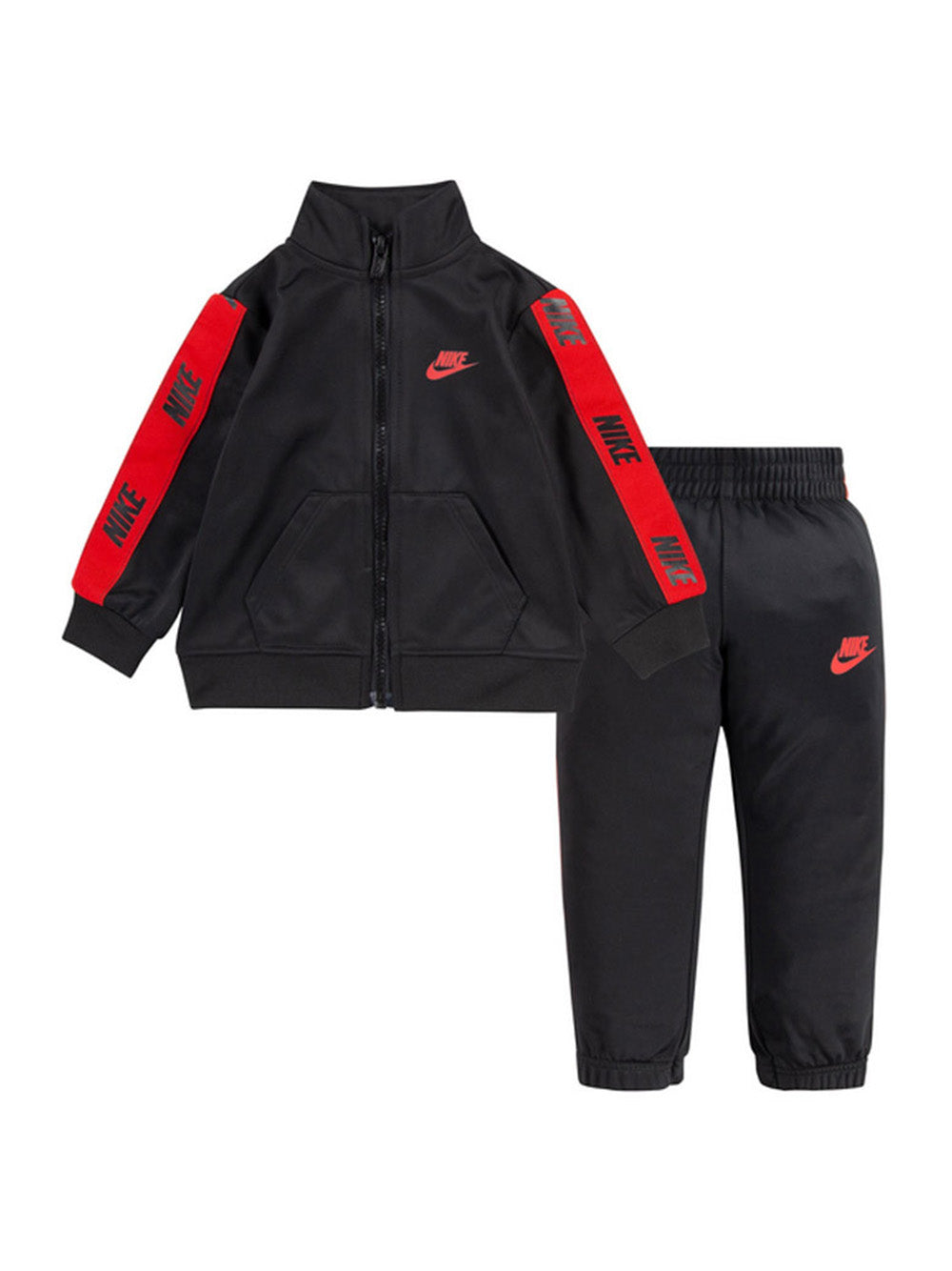 Tuta Nike nera da bambino infant in acetato con tape rosso Art:66G796-023